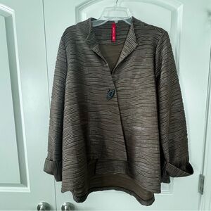 IC by Connie K Brown Wave Pattern Textured Blazer 1X​